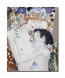 Cumpara ieftin Tablou celebru pictat manual, Dragoste materna, 50x40cm ulei pe panza, reproducere Gustav Klimt, Magistral!