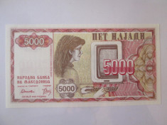 Macedonia 5000 Denari 1992 UNC foto