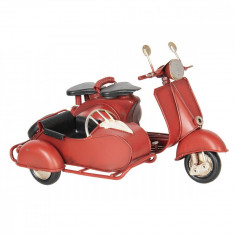 Macheta Motocicleta cu atas Retro metal rosie 18 cm x 13 cm x 12 h foto