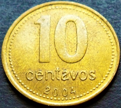 Moneda 10 CENTAVOS - ARGENTINA, anul 2004 *cod 2697 B foto