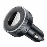 Modulator Bluetooth 5.0 Baseus Enjoy Car LED Wireless 2 x USB / Mufă Jack 3,5 mm &Icirc;ncărcător MP3 Bluetooth 5.0 3.4A Negru CCLH-01