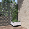 Jardiniera de gradina cu spalier, alb, 40x40x121,5 cm, PP GartenMobel Dekor, vidaXL
