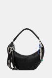 Desigual poșetă HALF LOGO ZANTE BLACK culoarea negru, 25WAXP52