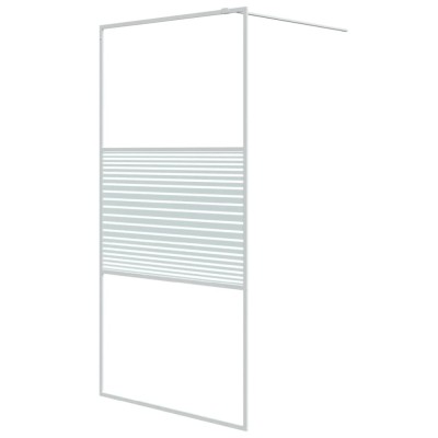 Perete de dus walk-in, alb, 100x195 cm, sticla ESG transparenta foto