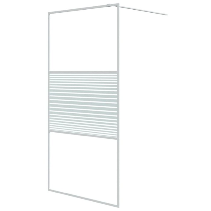 Perete de dus walk-in, alb, 100x195 cm, sticla ESG transparenta