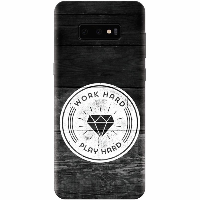 Husa silicon personalizata pentru Samsung Galaxy S10 Lite, Work Hard Play Hard