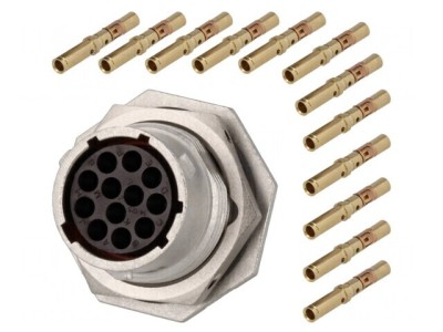 Conector Circular RT360 Mamă Crimpat 12 PIN 13A foto