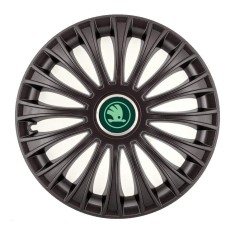Set 4 capace roti pentru Skoda Nou Verde, model Dino Black, R15