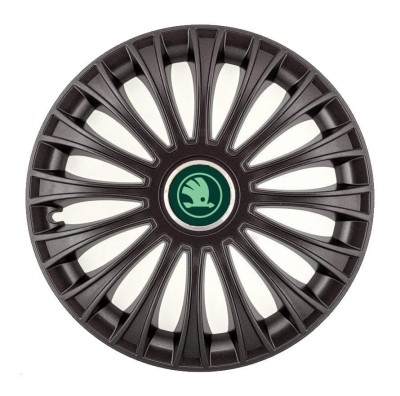 Set 4 capace roti pentru Skoda Nou Verde, model Dino Black, R15 foto