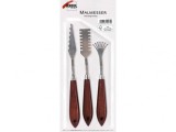 Cutite de paleta cu model pentru pictura in ulei si acrilica, 3 bucati set