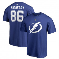 Tampa Bay Lightning tricou de bărbați blue #86 Nikita Kucherov Stack Logo Name &amp;amp;amp; Number - XL foto