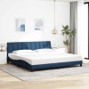 VidaXL Cadru de pat fără saltea, Hanko, albastru, 200x200 cm, textil 3310418