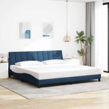 VidaXL Cadru de pat fără saltea, albastru, 200x200 cm, textil