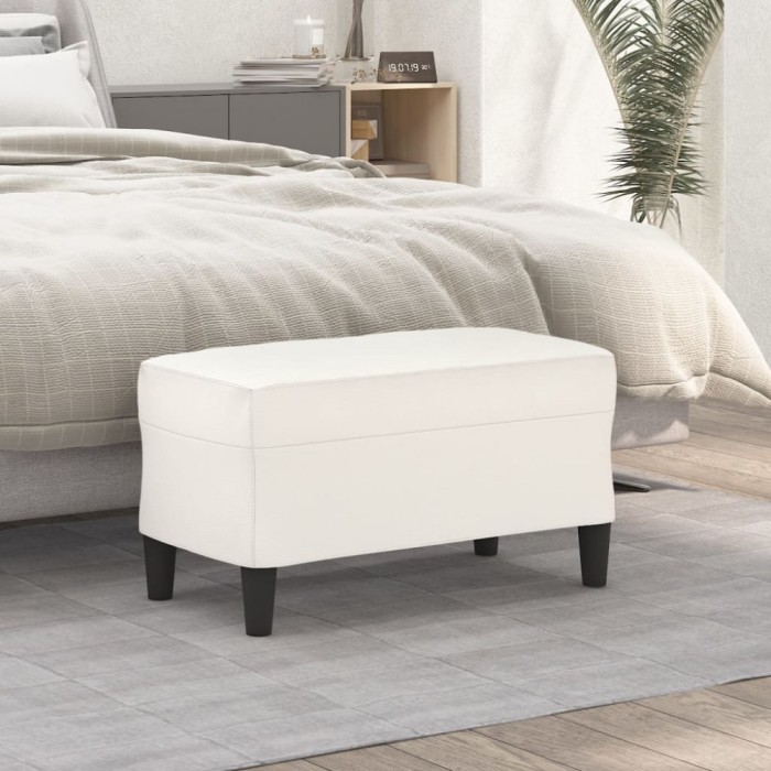 vidaXL Bancă, crem, 70x35x41 cm, piele ecologică