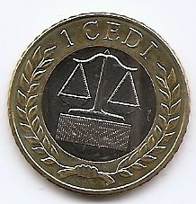 Ghana 1 Cedi 2022 - Bimetalic, 26 mm KM-177 UNC !!! foto