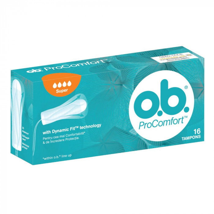 Tampoane O.B. Pro Comfort Super, 16 Buc/Cutie, Absorbante Interne, Tampoane Interne, Absorbante OB, Tampon OB, Absorbant OB, Cutie Absorbante Interne,