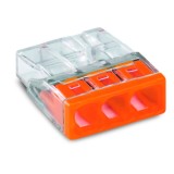 Conector Rapid WAGO 2273-203 pentru 3 Fire, 2.5 mm&sup2;, Set 100 Bucati, Transparent, Policarbonat