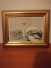 Tablou Reproducere Lasse Aberg lebede 23 x 18.5 cm, rama , sticla