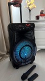 Cumpara ieftin Boxă portabilă activă WAINER SK02 &ndash; 70W RMS, Bluetooth, radio FM, microfon wireless, lumini RGB, baterie 2500mAh, difuzor 12 inch, cu troller