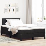 VidaXL Pat cu Arcuri și Saltea cu saltea Negru 120 x 190 cm țesătură