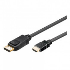 Cablu DisplayPort Goobay, HDMI/tata, contacte aurite, lungime 2 m foto