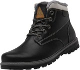 Ghete de iarna cu blana Mishansha, piele sintetica, negru, 36