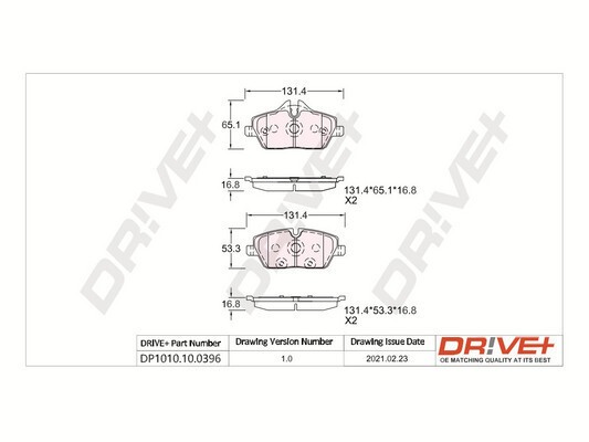 Dr!ve+ DP1010.10.0396 set placute frana,frana disc