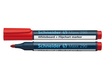 Marker Schneider Maxx 290, Pentru Tabla De Scris+flipchart, Varf Rotund 2-3mm - Rosu foto