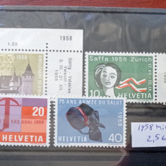 TS21 - Timbre serie - Elvetia - Helvetia 1958 Mi653