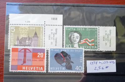 TS21 - Timbre serie - Elvetia - Helvetia 1958 Mi653 foto