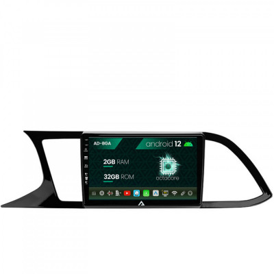 Navigatie Seat Leon 3 (2014-2020), Android 12, A-Octacore 2GB RAM + 32GB ROM, 9 Inch - AD-BGA9002+AD-BGRKIT047 foto