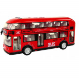 Autobuz turistic supraetajat cu sunete, lumini si functie usi deschise Toystar 27 cm, Generic