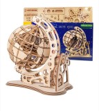 Set de Construit din Lemn, Macheta 3D, Mecanic, Copii si Adulti, 172 piese, Globul pamantesc, 14 ani +