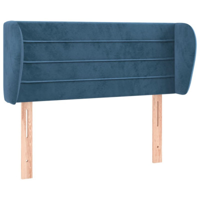 Tăblie pat cu aripioare albastru &amp;icirc;nchis 93x23x78/88 cm textil foto