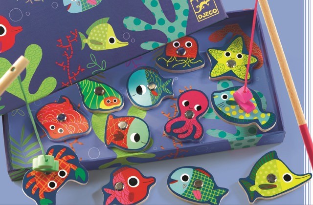 Joc de pescuit magnetic pesti colorati Djeco | Okazii.ro