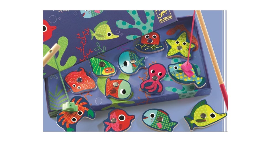 Joc de pescuit magnetic pesti colorati Djeco | Okazii.ro