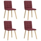 VidaXL Scaune de bucătărie, 4 buc., roșu vin, material textil