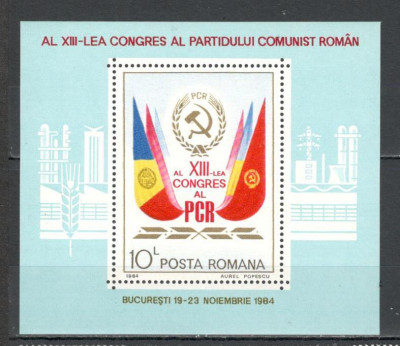 Romania.1984 Congresul XIII pcr-Bl. TR.476 foto