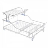 Suport vase bucatarie aluminiu, cu scurgator si compartimente, 60x35x27 cm