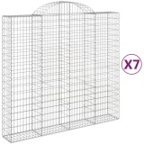 Cumpara ieftin Cosuri gabion arcuite 7 buc, 200x50x180/200 cm, fier galvanizat