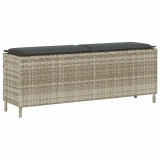 Gossi banca de gradina cu perna gri deschis 110x30x40,5 cm poly ratan