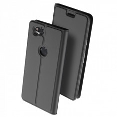 Husa carte flip wallet Dux Ducis pentru Google Pixel 2, gri foto