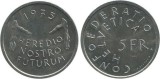 Elvetia 1975 - 5 francs UNC