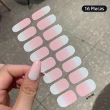 Stickere autoadezive pentru unghii - ombre, roz-alb