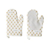 Set 2 manusi de bucatarie eMazing, rezistenta 330 grade, textil si cauciuc, 26.5x18 cm, alb