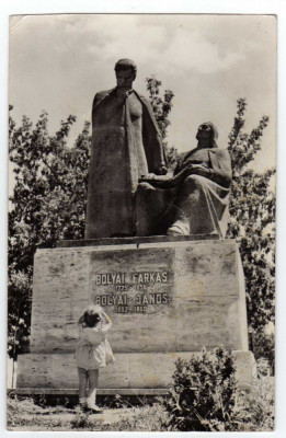 TIRGU MURES MONUMENTUL LUI BOLYAI FARCAS SI JANOS RPR foto