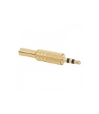 Mufa 3.5 mm stereo tata metal aurit cu protector cablu, Oem