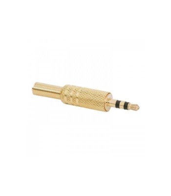 Mufa 3.5 mm stereo tata metal aurit cu protector cablu foto