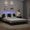 vidaXL Cadru de pat cu LED, negru și alb, 160x200 cm, piele ecologică 3214034