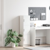 vidaXL Bufet Alb Alb Lemn MDF Mediu Bufet Alb Dreptunghiular Modern